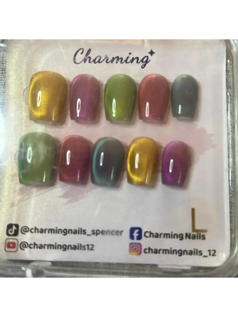 Charming Handmade Colorful Nail Set